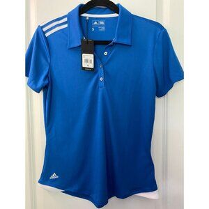 NWT Adidas Golf Women's 3-Stripes Shoulder Polo A235 -Bright Roy Size Small